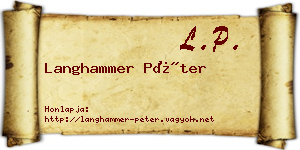 Langhammer Péter névjegykártya